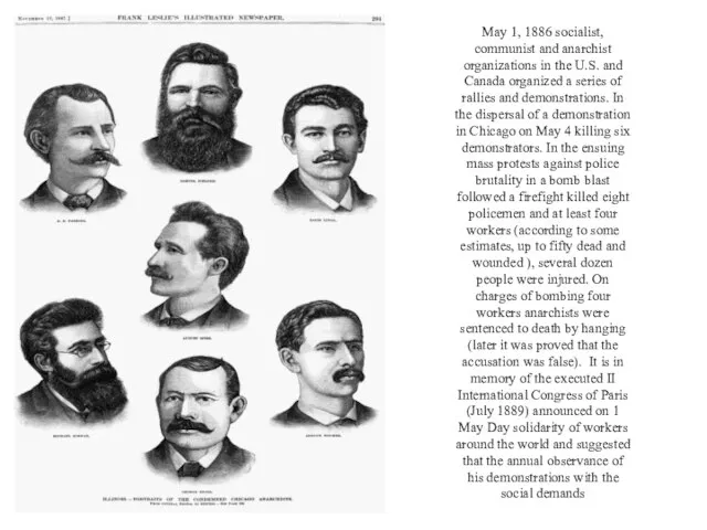 May 1, 1886 socialist, communist and anarchist organizations in the U.S. and
