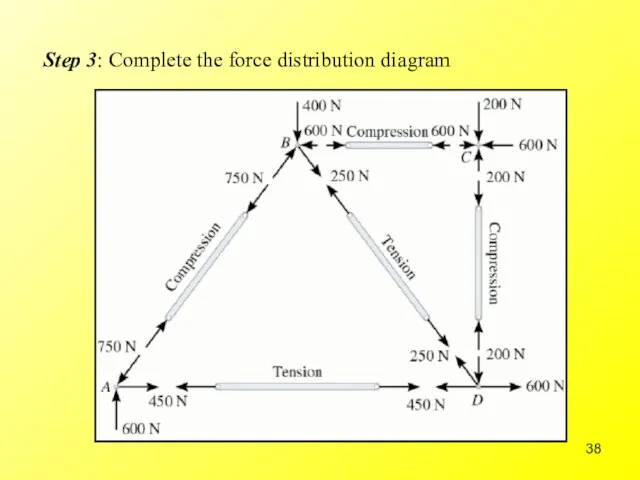 Step 3: Complete the force distribution diagram