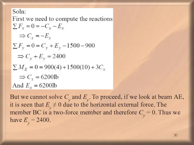 But we cannot solve Cy and Ey. To proceed, if we look