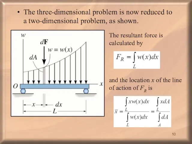 The three-dimensional problem is now reduced to a two-dimensional problem, as shown.