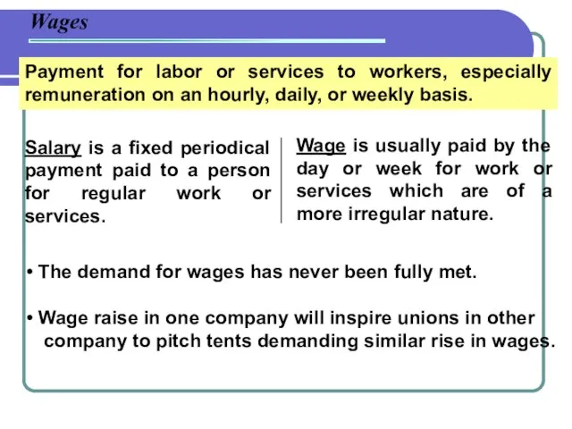 Payment for labor or services to workers, especially remuneration on an hourly,