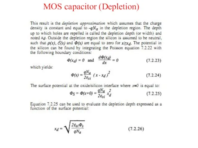 MOS capacitor (Depletion)