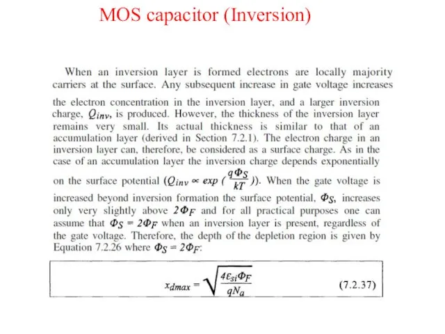 MOS capacitor (Inversion)