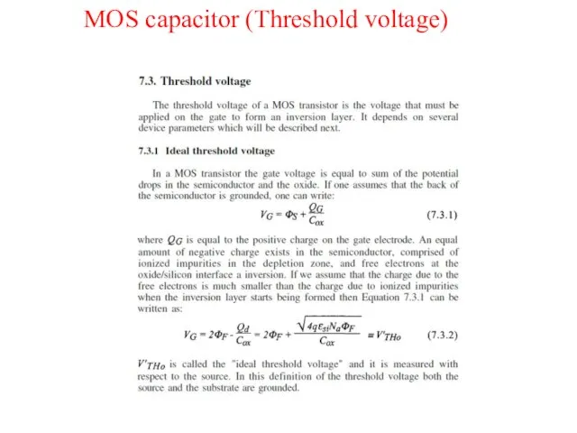 MOS capacitor (Threshold voltage)