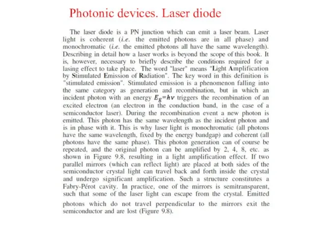 Photonic devices. Laser diode