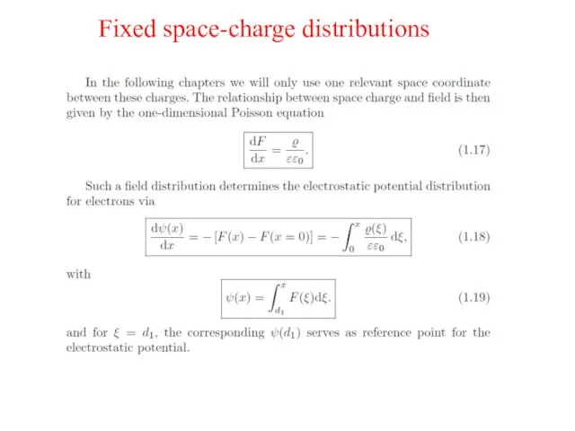 Fixed space-charge distributions