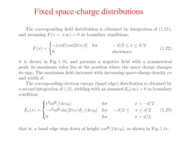 Fixed space-charge distributions