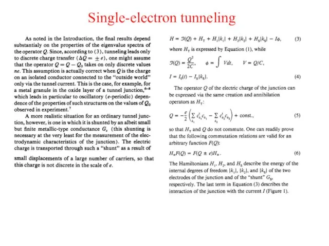 Single-electron tunneling