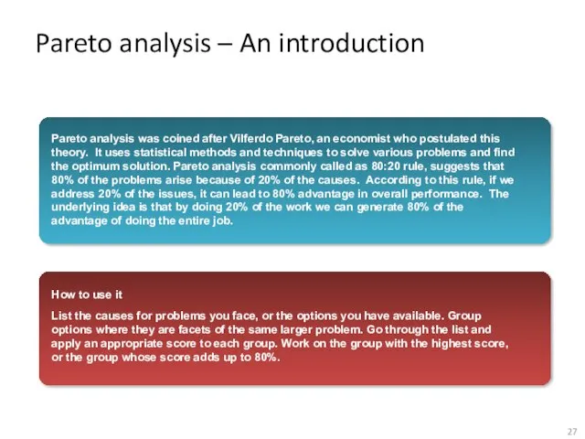 Pareto analysis – An introduction