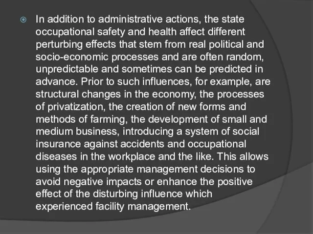 In addition to administrative actions, the state occupational safety and health affect