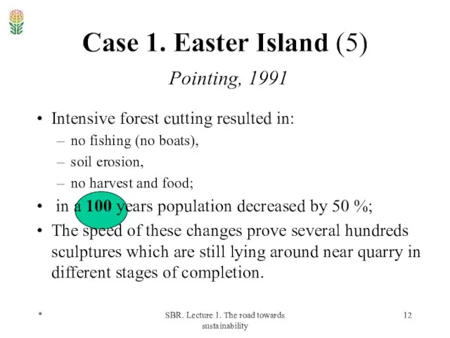 * SBR. Lecture 1. The road towards sustainability Case 1. Easter Island