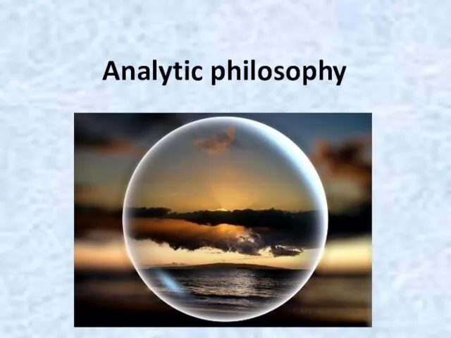 Analytic philosophy