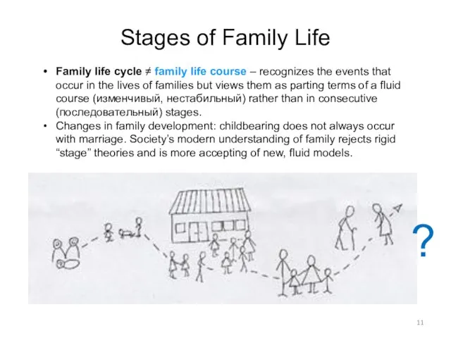 Family life cycle ≠ family life course – recognizes the events that