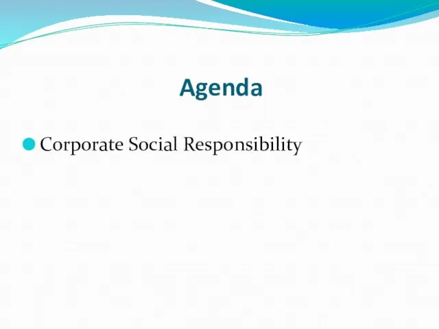 Agenda Corporate Social Responsibility