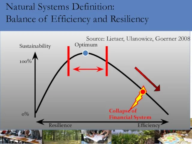 Source: Lietaer, Ulanowicz, Goerner 2008 Natural Systems Definition: Balance of Efficiency and