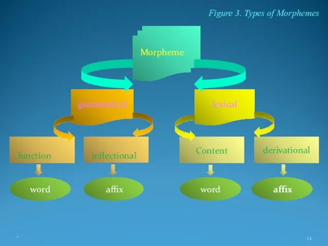 * Figure 3. Types of Morphemes affix function inflectional Morpheme word word