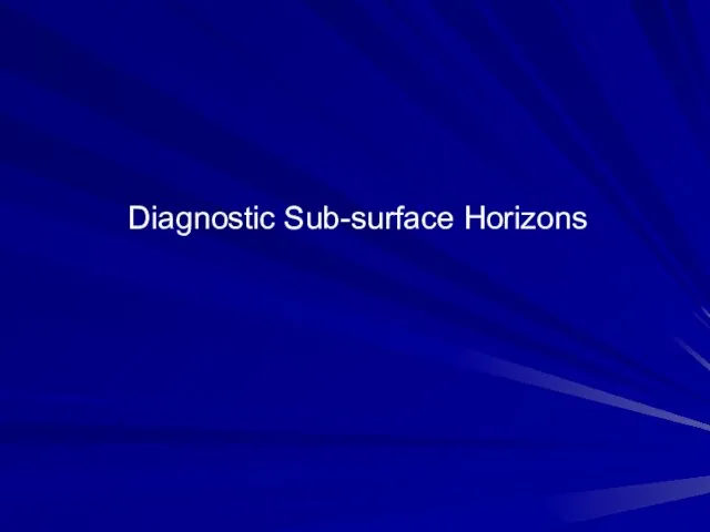 Diagnostic Sub-surface Horizons
