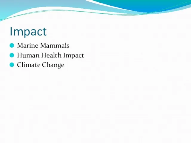 Impact Marine Mammals Human Health Impact Climate Change