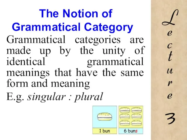 The Notion of Grammatical Category Grammatical categories are made up by the