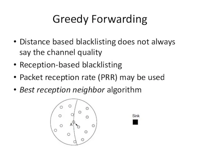 Greedy Forwarding Distance based blacklisting does not always say the channel quality