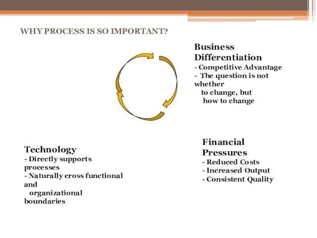 WHY PROCESS IS SO IMPORTANT? Business Differentiation - Competitive Advantage - The