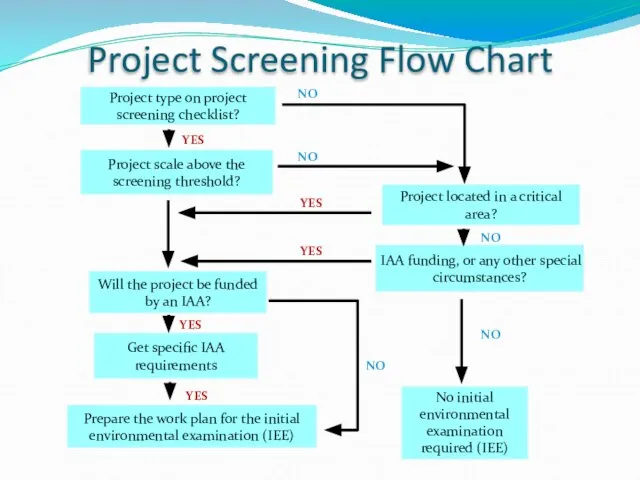 Prepare the work plan for the initial environmental examination (IEE) Project type