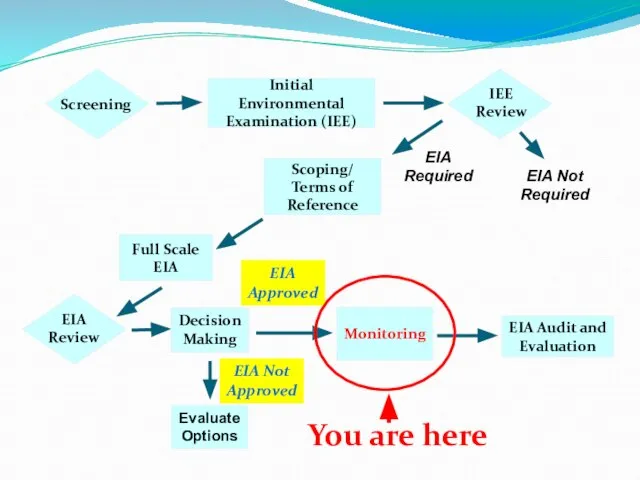 Screening Initial Environmental Examination (IEE) EIA Not Required EIA Required Monitoring EIA