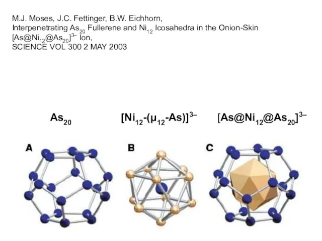 M.J. Moses, J.C. Fettinger, B.W. Eichhorn, Interpenetrating As20 Fullerene and Ni12 Icosahedra