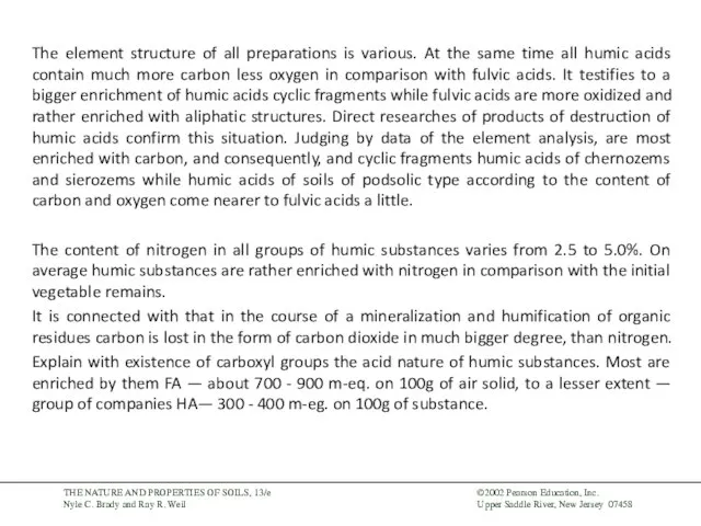 The element structure of all preparations is various. At the same time