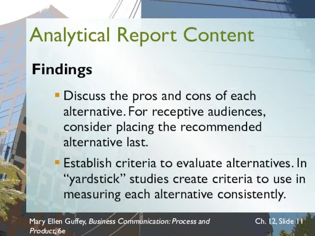 Mary Ellen Guffey, Business Communication: Process and Product, 6e Ch. 12, Slide