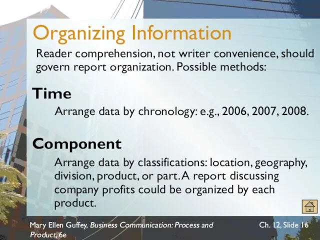 Mary Ellen Guffey, Business Communication: Process and Product, 6e Ch. 12, Slide