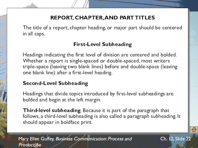 Mary Ellen Guffey, Business Communication: Process and Product, 6e Ch. 12, Slide