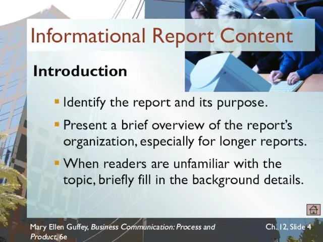 Mary Ellen Guffey, Business Communication: Process and Product, 6e Ch. 12, Slide