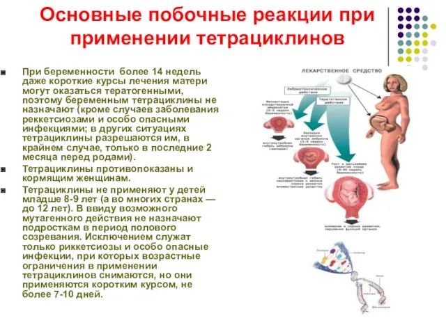 При беременности более 14 недель даже короткие курсы лечения матери могут оказаться