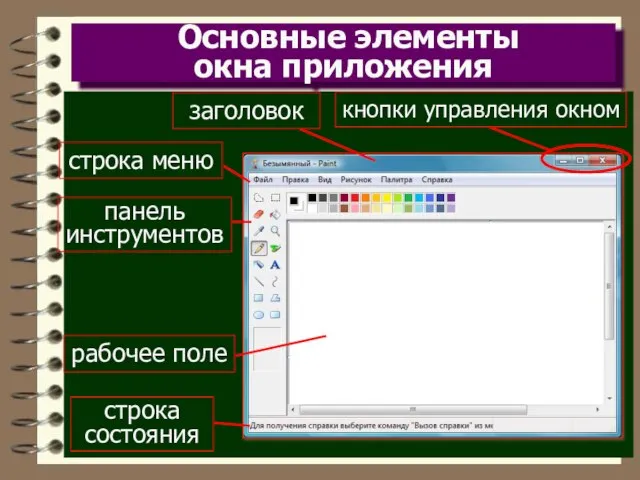 Основные элементы окна приложения