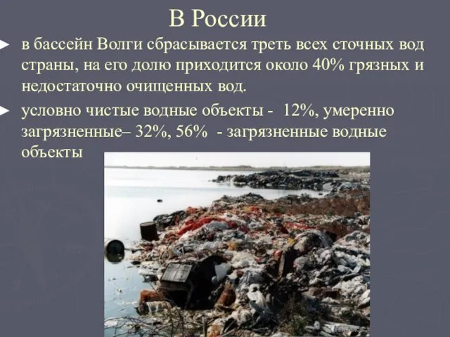 В России в бассейн Волги сбрасывается треть всех сточных вод страны, на