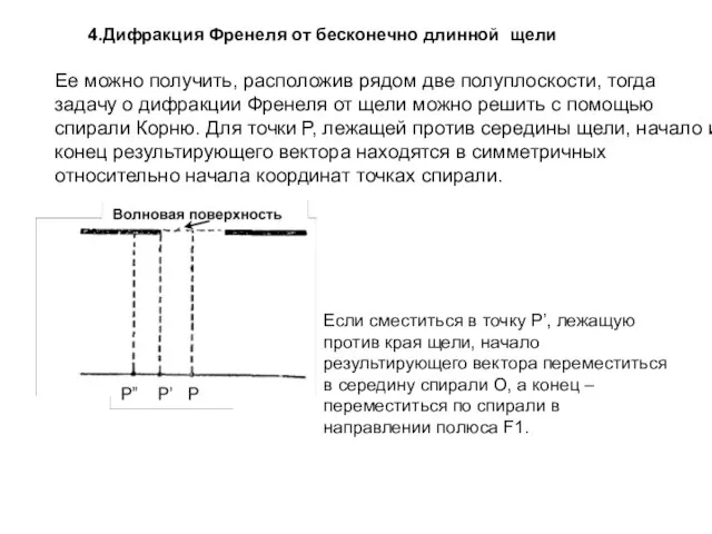 Ее можно получить, расположив рядом две полуплоскости, тогда задачу о дифракции Френеля