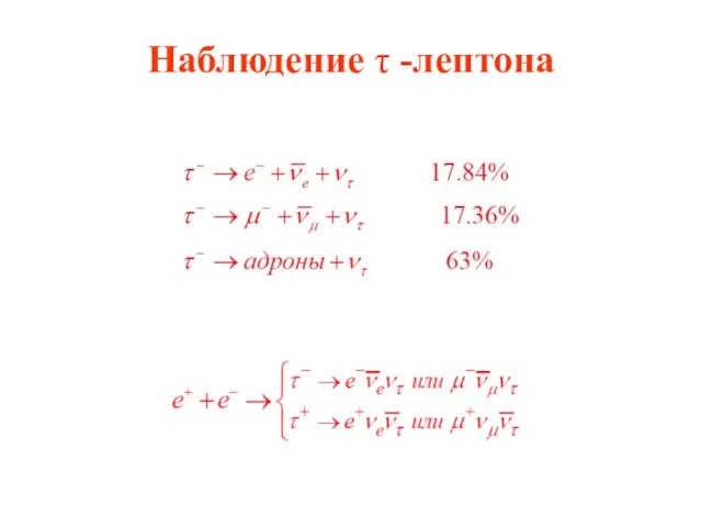 Наблюдение τ -лептона