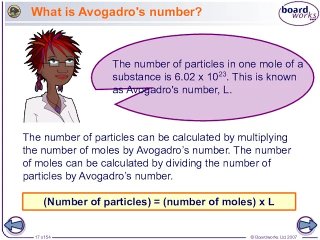 What is Avogadro's number? The number of particles can be calculated by
