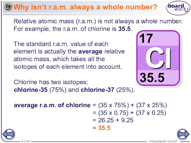 Why isn’t r.a.m. always a whole number? Relative atomic mass (r.a.m.) is
