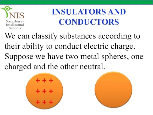 INSULATORS AND CONDUCTORS We can classify substances according to their ability to