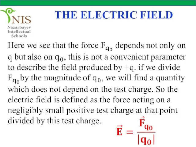 THE ELECTRIC FIELD