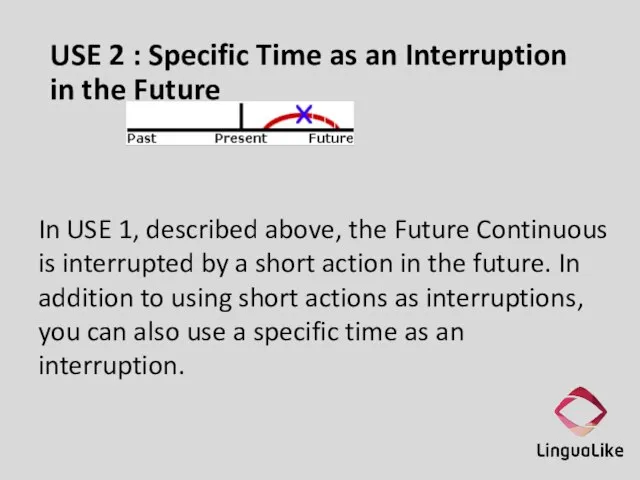 USE 2 : Specific Time as an Interruption in the Future In