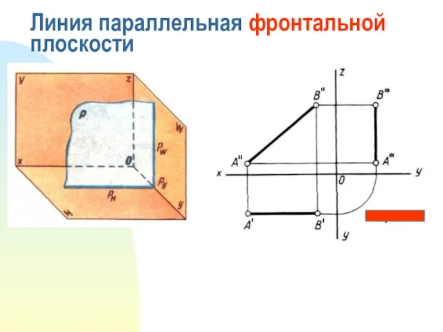 Линия параллельная фронтальной плоскости