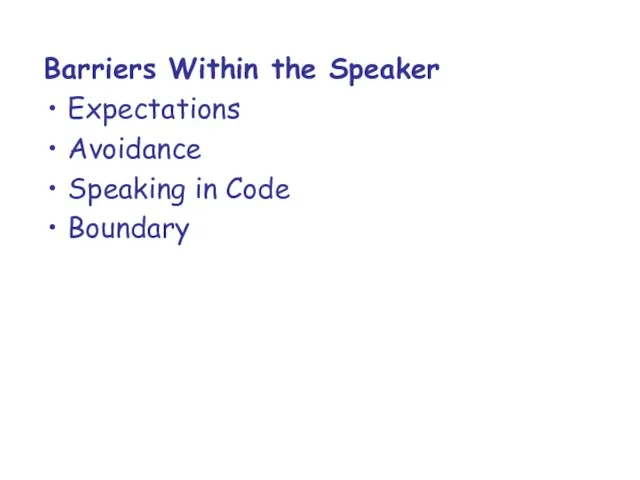 Barriers Within the Speaker Expectations Avoidance Speaking in Code Boundary