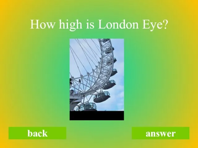 How high is London Eye? back answer