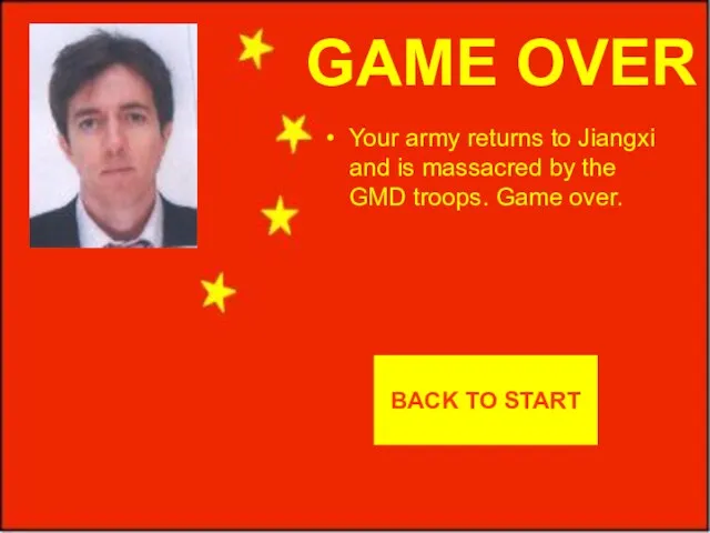 GAME OVER Your army returns to Jiangxi and is massacred by the