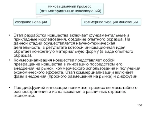 Этап разработки новшества включает фундаментальные и прикладные исследования, создание опытного образца. На