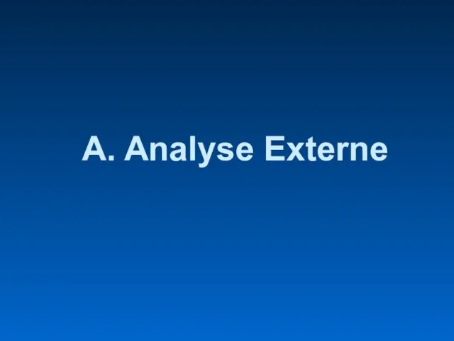 A. Analyse Externe