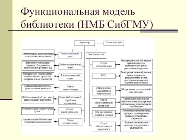 Функциональная модель библиотеки (НМБ СибГМУ)